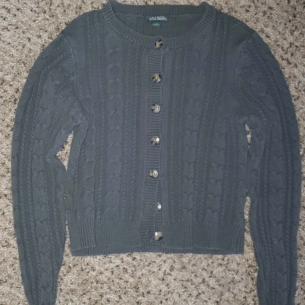 Wild Fable Green Cropped Sweater